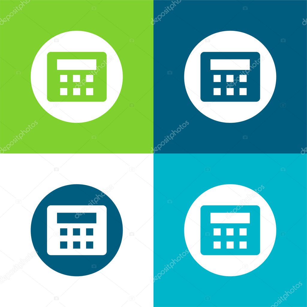 Alarm System With Password Flat four color minimal icon set