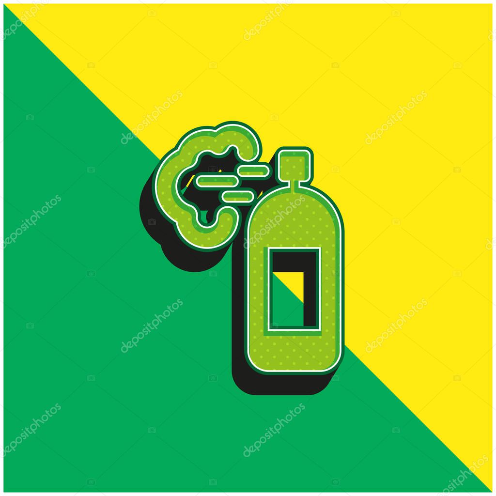 Air Freshener Green and yellow modern 3d vector icon logo