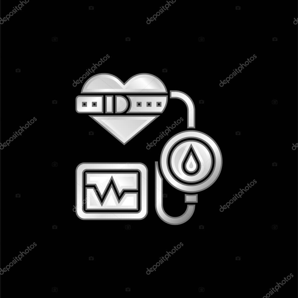 Blood Pressure silver plated metallic icon