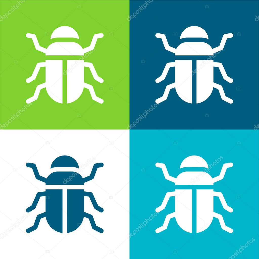 Beetle Flat four color minimal icon set