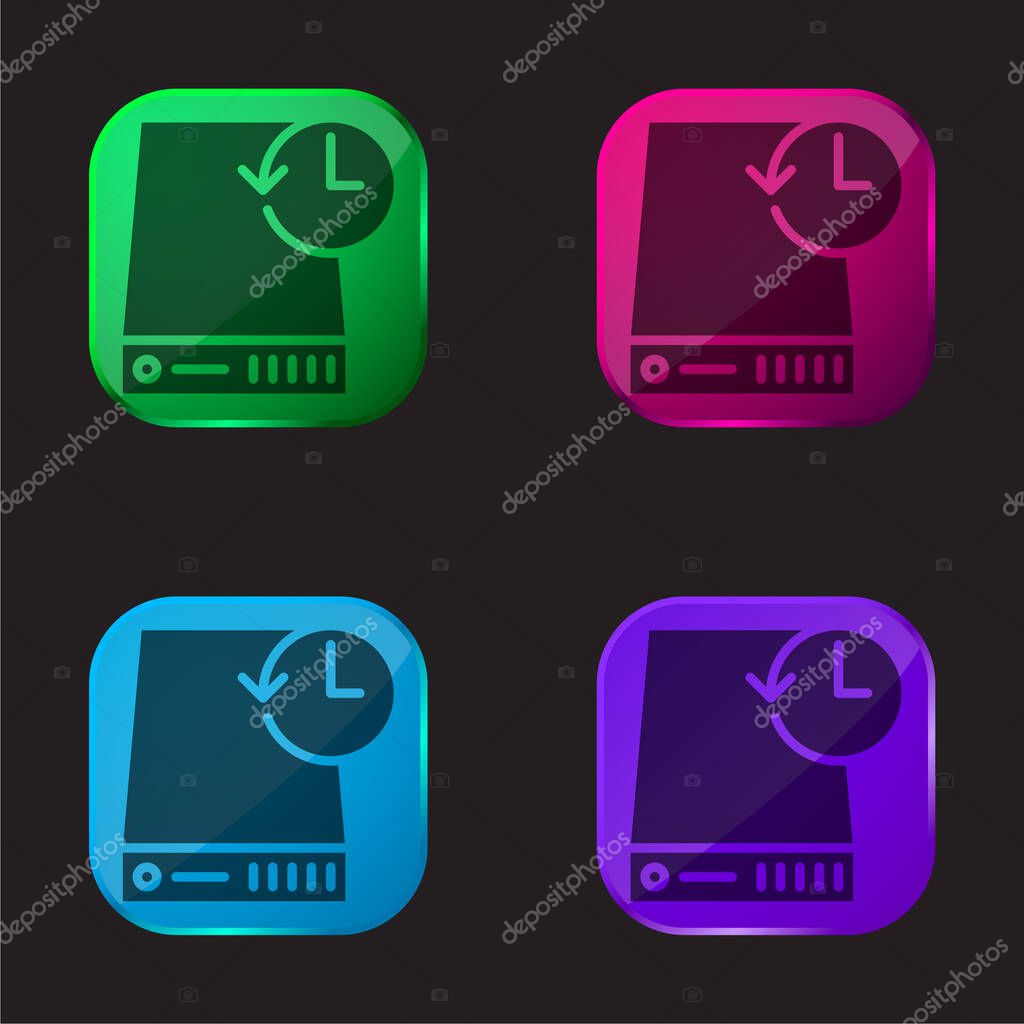 Backup four color glass button icon