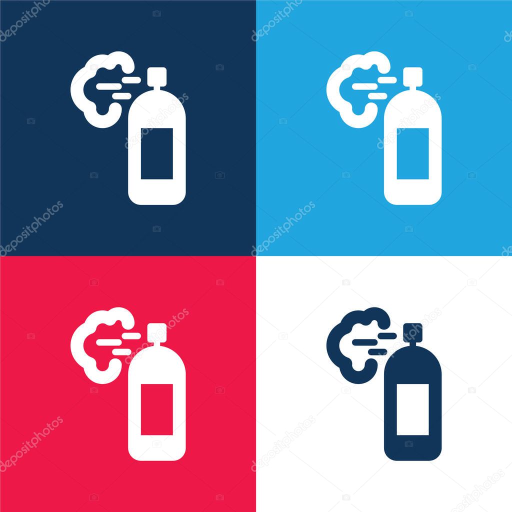 Air Freshener blue and red four color minimal icon set