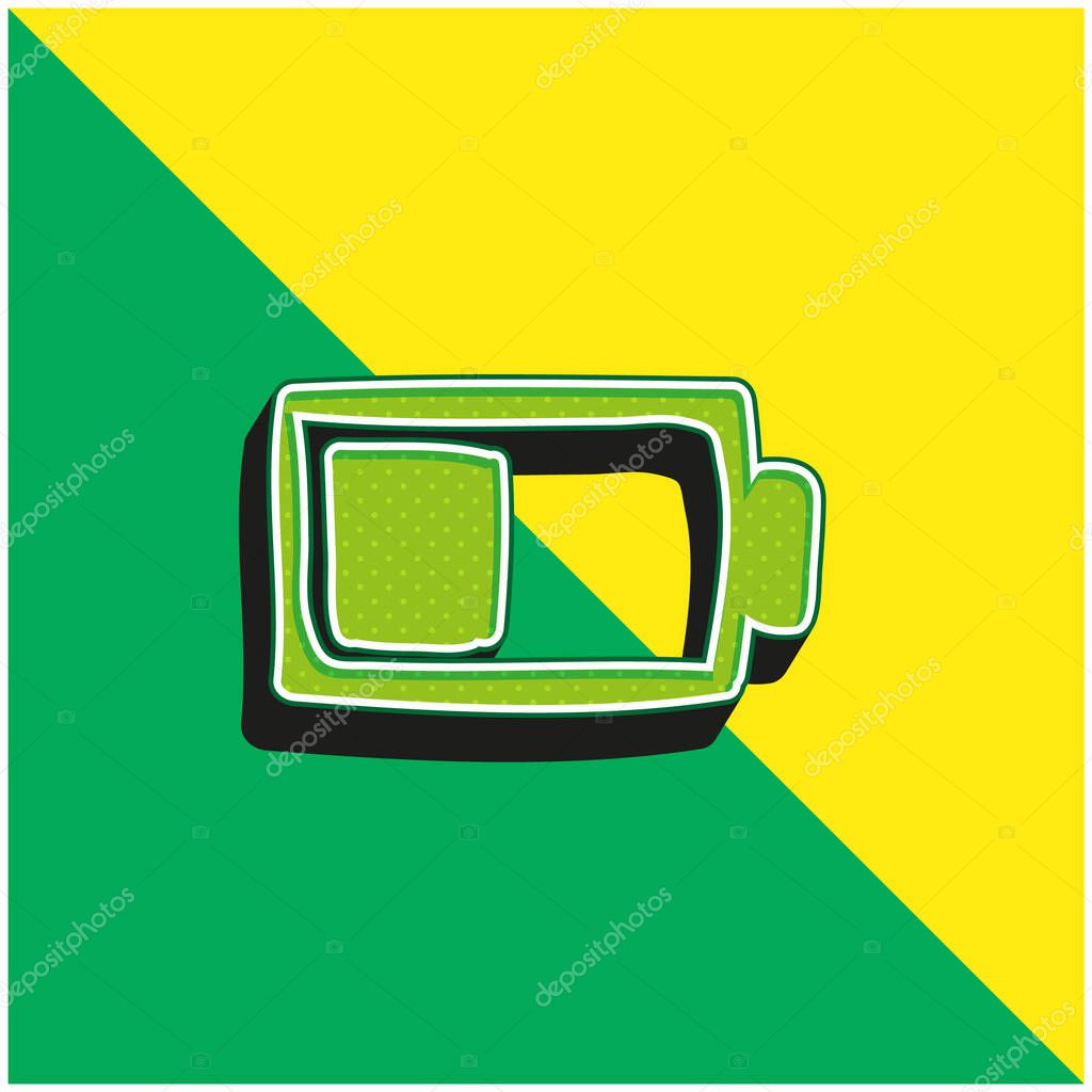 Battery Green and yellow modern 3d vector icon logo