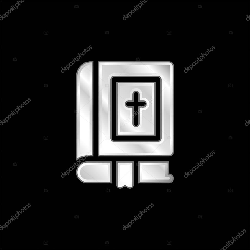 Bible silver plated metallic icon