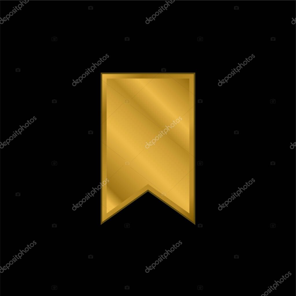 Bookmark Tag gold plated metalic icon or logo vector