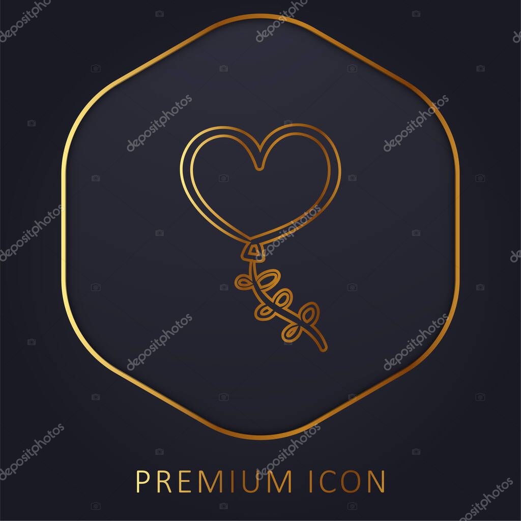 Balloon golden line premium logo or icon