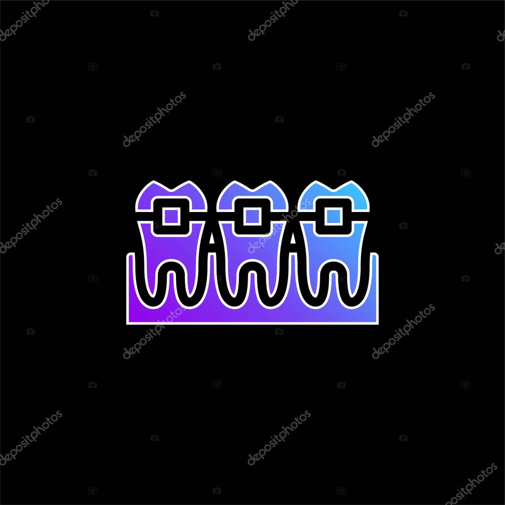 Braces blue gradient vector icon