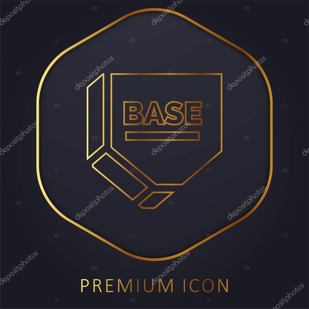 Base golden line premium logo or icon