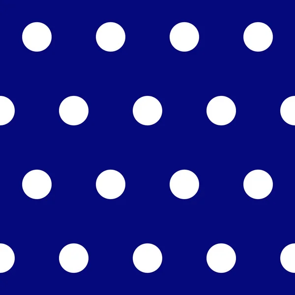 Абстрактный фон бесшовный вектор плитки шаблона. Белые круги на синем фоне. Геометрический орнамент горошек. Повторяю текстуру. Фон. Обои. Упаковочная бумага. Ткань — стоковый вектор