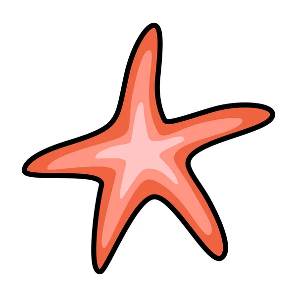 Vector aislado de estrellas de mar sobre fondo blanco ilustración. Estrella del mar clip de dibujos animados elemento de arte. Icono submarino. Logo de la vida marina. Vacaciones tropicales de verano. Playa. Animal de acuario. Objeto de orilla del mar. — Vector de stock