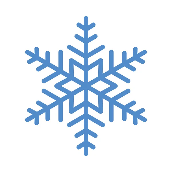 Snowflake flat vector illustration isolated object. 겨울 시즌은 디자인의 일부이다. 날씨의 아이콘이나 로고. — 스톡 벡터