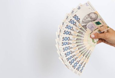Ukrayna parası elinde. Ukrayna 500 banknot.
