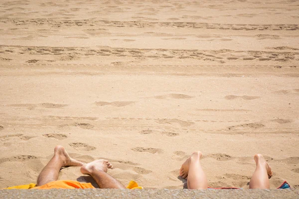 Cztery stopy na plaży — Zdjęcie stockowe