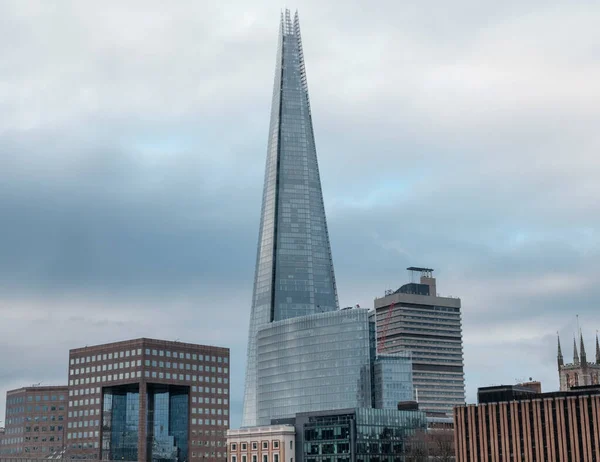 Tesson Londres Lever Soleil Avec Autres Bâtiments Autour Énorme Gratte — Photo