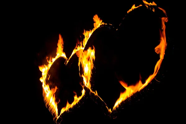 Fire heart on wedding day — Stock Photo, Image