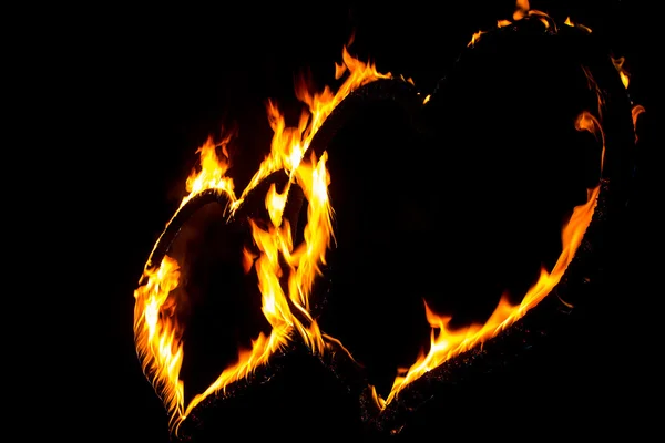 Fire heart on wedding day — Stock Photo, Image