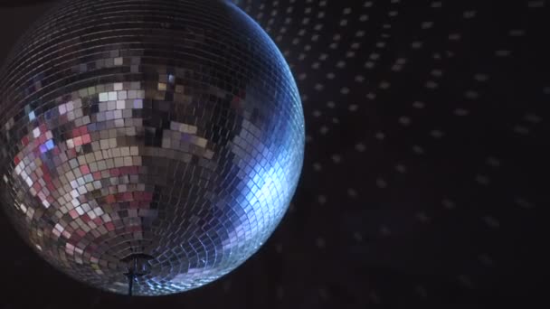 Isolated disco ball on the black background — Stock Video