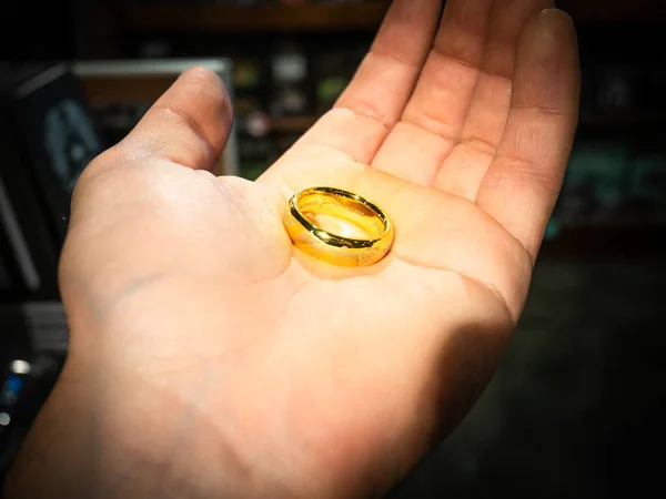 Ring of power aka One ring detailed shot in hand,Ring of power aka One ring detailed shot in hand, Shot on North Island of New Zealand