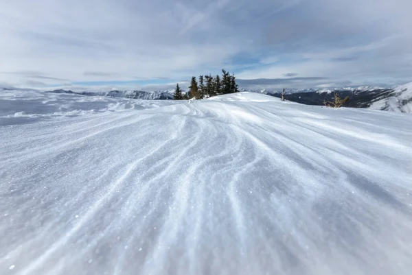 Invierno maravilla escena con patrones de nieve, rodada en Prairie Mountain, Kananaskis, Alberta, Canadá —  Fotos de Stock