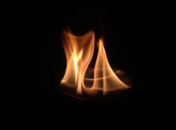 Closeup Flame Black Background — Stock Photo, Image