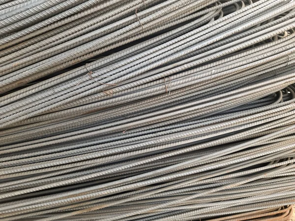 Stack Heavy Metal Reinforcement Bars Periodic Profile Texture Close Steel — Stock Photo, Image