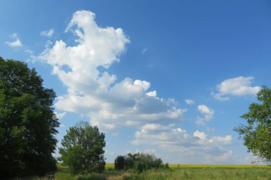 Avrupa 'nın güzel doğa manzarası ve mavi gökyüzü