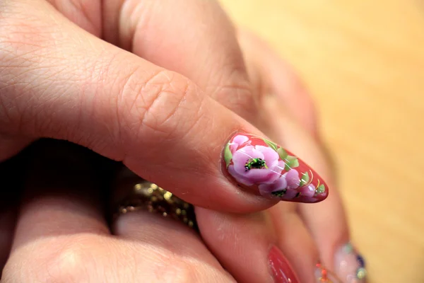 Мистецтво нігтів, малюнок нігтів відео Ліцензійні Стокові Зображення