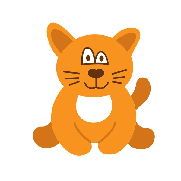 Ilustración vectorial de un gatito pelirrojo divertido — Vector de stock