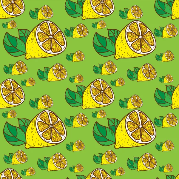 Colorful lemon pattern background — Stock Vector