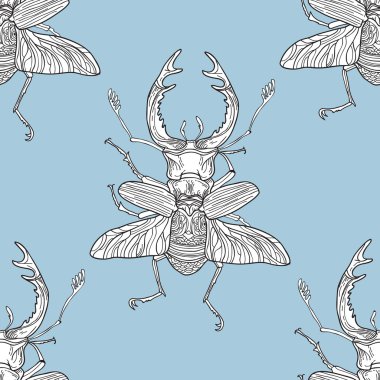 Tek renkli geyik böceği vektör desen arka plan