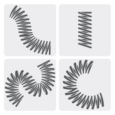 Set of vector metal springs icons clipart