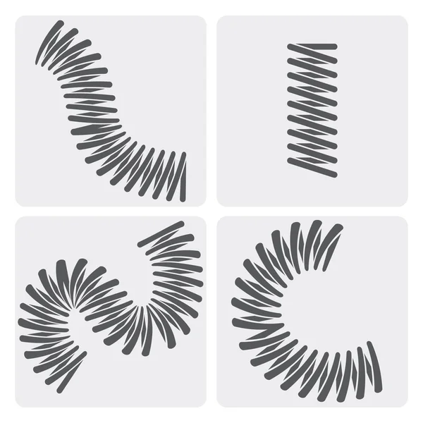 Set of vector metal springs icons — Stock Vector