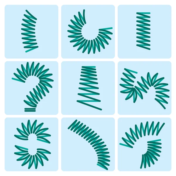 Ensemble d'icônes de ressorts métalliques vectoriels — Image vectorielle