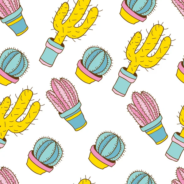 Vektor Kaktus Muster Hintergrund — Stockvektor
