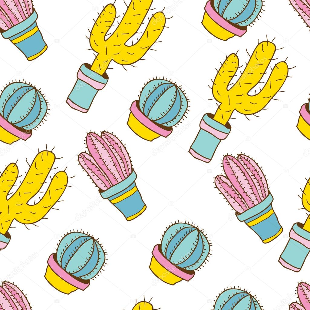 Vector cactus pattern background