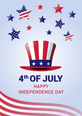 ABD şapkasıyla 4 Temmuz - vektör