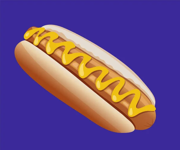 Hot Dog Mit Senf — Stockvektor