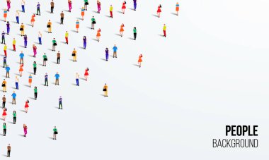 Beyaz arka planda geniş bir grup insan. İnsanlar kalabalık konsept. Vektör illüstrasyonu