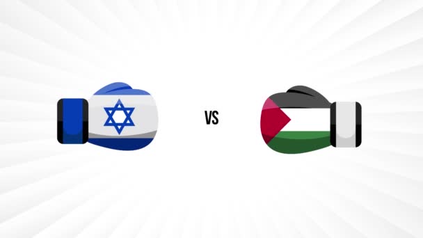 Israel Palestina Conceito Guerra Comercial Luta Jogo Desportivo Guerra Entre — Vídeo de Stock