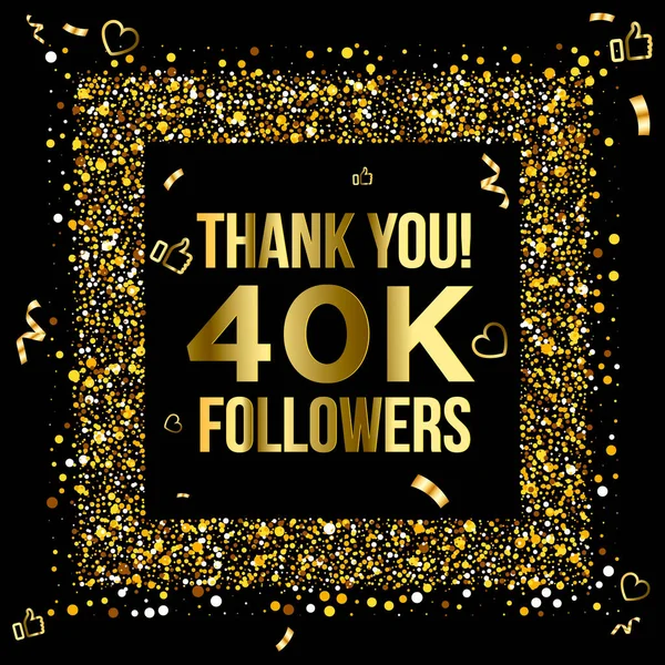 Thank You 40K Forty Thousand Followers Peoples Online Social Group — Stock Vector