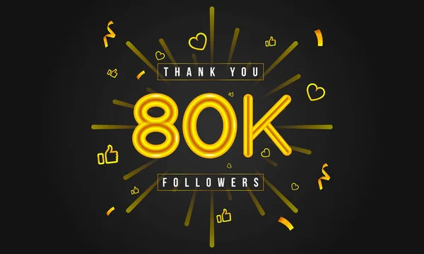 Děkuji 80K Následovníkům Design Slavíme 80000 Nebo 000 Následovníků Vektorová — Stockový vektor