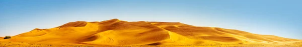 Золота Піщана Пустеля Панарома Чудовий Захід Сонця Над Піщаними Дюнами — стокове фото