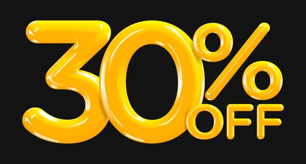 Percent Discount Creative Composition Golden Yellow Balloons Mega Sale Thirty — Stock Vector