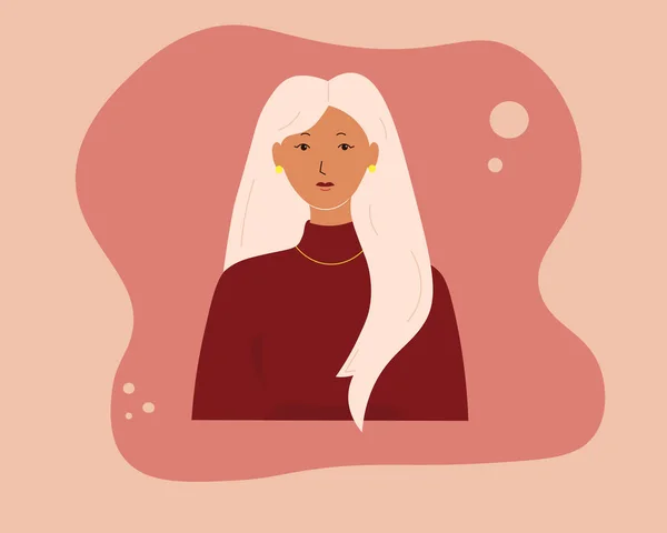 Une Fille Blonde Sur Fond Rose — Image vectorielle