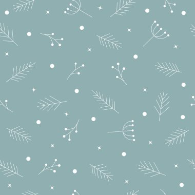 Firavun dalları böğürtlen ve yıldızlar dikişsiz kış deseni