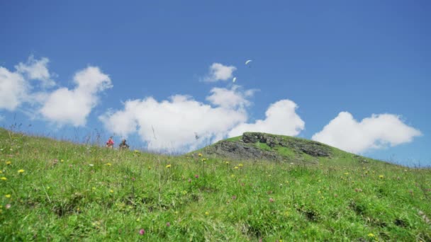 Pihenés Grindelwald Tetején Első — Stock videók