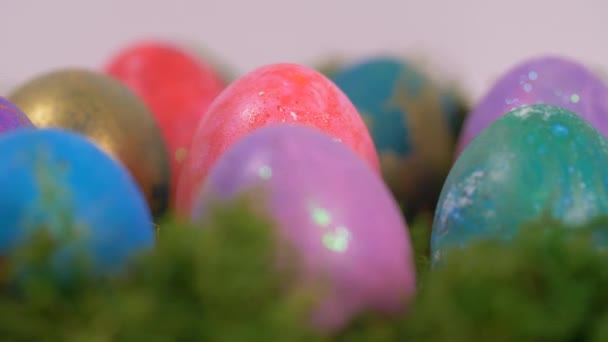 Καλάθι Πασχαλινών Αυγών Που Περιστρέφονται — Αρχείο Βίντεο
