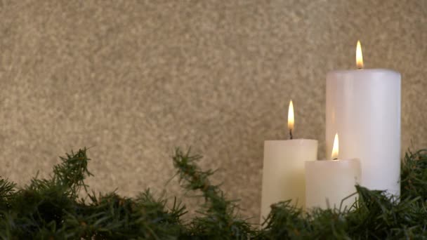 Velas Para Navidad Decoración Fondo — Vídeos de Stock