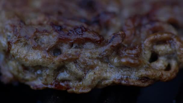 Primer Plano Tiro Hamburguesa Parrilla — Vídeos de Stock