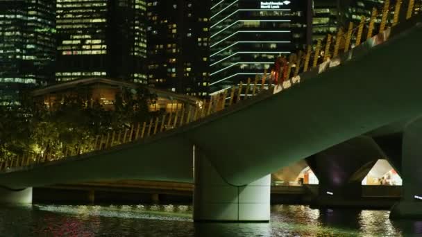Most Jubileuszowy Widziany Dołu Nocy — Wideo stockowe